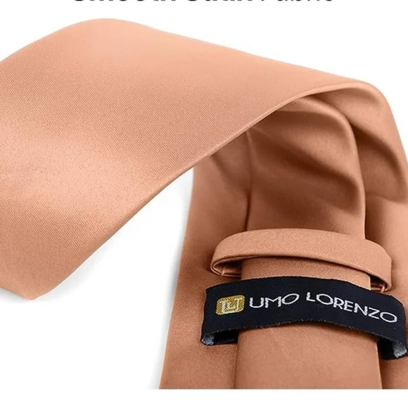 Coral Umo Lorenzo Poly Solid Satin Tie - Picture 3 of 3